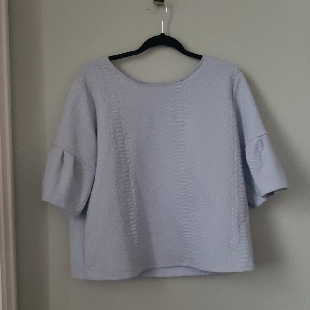 Blue top with flare sleeves